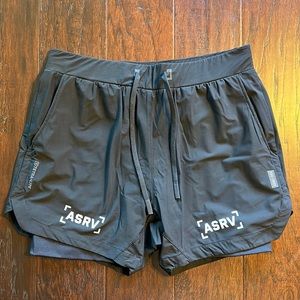 ASRV Black Athletic Running Shorts with Inner Liner